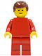 Minifig No: pln174  Name: Plain Red Torso with Red Arms, Red Legs, Reddish Brown Male Hair
