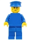 Minifig No: pln178  Name: Plain Blue Torso with Blue Arms, Blue Legs, Blue Hat