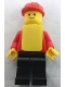 Minifig No: pln190  Name: Plain Red Torso with Red Arms, Black Legs, Red Construction Helmet, Yellow Vest