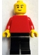 Minifig No: pln207  Name: Plain Red Torso with Red Arms, Black Legs, Black Eyebrows, Thin Grin
