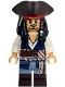 Minifig No: poc044  Name: Captain Jack Sparrow - White Shirt, Dark Blue Plain Vest, Dark Brown Boots, Tricorne
