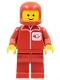 Minifig No: post002  Name: Post Office - Red Legs, Red Classic Helmet