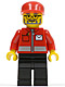 Minifig No: post006  Name: Post Office White Envelope and Stripe, Black Legs, Red Cap, Beard and Glasses