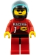 Minifig No: rac001 Name: Racing Team 1, Black Helmet, Trans-Light Blue Visor Minifig No: rac001 Name: Racing Team 1, Black Helmet, Trans-Light Blue Visor