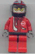 Minifig No: rac019  Name: Racer Driver, Red with White Balaclava, Black Helmet with Red/Silver