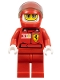 Minifig No: rac024as  Name: F1 Ferrari Driver with Helmet and Balaclava - with Torso Stickers
