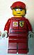 Minifig No: rac030bs  Name: F1 Ferrari Engineer - with Shell Torso Stickers, White Hands