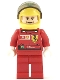 Minifig No: rac036s1  Name: F1 Ferrari - F. Massa with Helmet Yellow Printed - with Torso Stickers Vodafone Shell