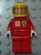 Minifig No: rac036s2  Name: F1 Ferrari - F. Massa with Helmet Yellow Printed - with Torso Stickers Shell