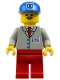 Minifig No: res003  Name: Coast Guard 2 - Red Legs, Blue Cap, Moustache