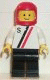 Minifig No: s011  Name: 'S' - White with Red / Black Stripe, Black Legs, Red Classic Helmet