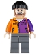 Minifig No: sh0021  Name: Two-Face's Henchman, Orange and Purple - Beard