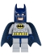 Minifig No: sh0025  Name: Batman - Light Bluish Gray Suit with Yellow Belt and Crest, Dark Blue Mask and Cape (Type 1 Cowl)