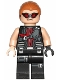 Minifig No: sh0034  Name: Hawkeye - Black and Dark Red Suit, Medium Nougat Hair