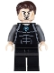 Minifig No: sh0069  Name: Tony Stark - Black and Dark Bluish Gray Jumpsuit