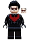 Minifig No: sh0085  Name: Nightwing - Red Eye Holes and Chest Symbol