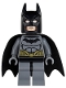 Minifig No: sh0089  Name: Batman - Dark Bluish Gray Suit, Gold Belt, Dark Bluish Gray Hands