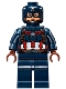 Lot ID: 375228584  Minifig No: sh0177  Name: Captain America - Dark Blue Suit, Reddish Brown Hands, Mask