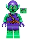 Lot ID: 412988609  Minifig No: sh0196  Name: Green Goblin - Bright Green Skin, Dark Purple Outfit, Large Yellow Eyes