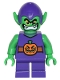 Minifig No: sh0249  Name: Green Goblin - Bright Green Skin, Dark Purple Outfit, Short Legs