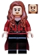 Minifig No: sh0256  Name: The Scarlet Witch (Wanda Maximoff) - Plain Black Legs, Reddish Brown Hair, Dark Red Cloth Skirt