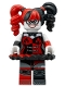 Minifig No: sh0398  Name: Harley Quinn - Pigtails, Black Eye Mask, Black and Red Tutu