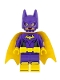 Minifig No: sh0419  Name: Batgirl - Minifigure, Dark Purple Suit, Yellow Cape, Wink and Open Mouth Smile / Angry