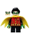 Minifig No: sh0588  Name: Robin - Green Mask and Hands, Black Short Legs, Yellow Scalloped Cape