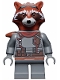 Minifig No: sh0742  Name: Rocket Raccoon - Dark Bluish Gray Outfit, Reddish Brown Head