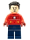 Minifig No: sh0760  Name: Tony Stark - Christmas Sweater