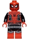 Minifig No: sh0782  Name: Spider-Man - Black and Red Suit, Small Black Spider, Silver Trim (Upgraded Suit)