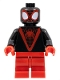 Minifig No: sh0800  Name: Spider-Man (Miles Morales) - Red Medium Legs, Red Spider Logo