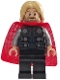 Minifig No: sh0804  Name: Thor - Spongy Cape with Single Hole, Black Legs, Tousled Hair