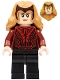 Minifig No: sh0831  Name: The Scarlet Witch (Wanda Maximoff) - Plain Black Legs, Medium Nougat Hair with Tiara