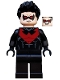 Minifig No: sh085  Name: Nightwing - Red Eye Holes and Chest Symbol