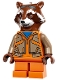 Lego part: Rocket Raccoon - Orange and Dark Tan Outfit, Reddish Brown Head