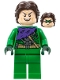 Lego part: Green Goblin - Green Outfit without Mask, Dark Brown Hair