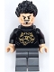 Minifig No: sh0928  Name: Tony Stark - Black Shirt with Gold Helmet, Pin Holder on Back