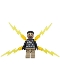 Lego part: Electro - Black and Dark Tan Outfit, Medium Brown Head, Small Electricity Wings