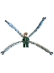 Minifig No: sh0947  Name: Dr. Octopus (Otto Octavius) / Doc Ock - Dark Green Suit, Mechanical Arms with Hinges