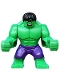 Minifig No: sh095  Name: Hulk with Black Hair and Dark Purple Pants