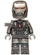 Minifig No: sh0987  Name: War Machine - Pearl Dark Gray and Silver Armor with Neck Bracket, Ingot and Plate with Clip