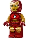 Lego part: Iron Man - Dark Red and Gold Armor, Round Arc Reactor, Pearl Gold Arms, Helmet with Visor