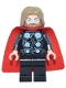 Minifig No: sh1014  Name: Thor - Spongy Cape with Single Hole, Black Legs, Dark Tan Tousled Hair