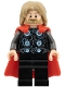 Minifig No: sh1069  Name: Thor - Flexible Rubber Cape, Black Legs, Dark Tan Tousled Hair