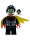 Minifig No: sh1079 Name: Robin - Green Mask, Red Hands, Black Medium Legs, Scalloped Asymmetrical Cape Black and Yellow Sides Minifig No: sh1079 Name: Robin - Green Mask, Red Hands, Black Medium Legs, Scalloped Asymmetrical Cape Black and Yellow Sides
