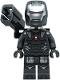 Minifig No: sh1092  Name: War Machine - Pearl Dark Gray and Silver Armor with Neck Bracket, Ingot, Plate with Clip and Shooter