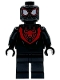 Minifig No: sh1099  Name: Spider-Man (Miles Morales) - Dark Bluish Gray Webbing on Head, Black Hands