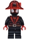 Minifig No: sh1110  Name: Spider-Man (Miles 'Spin' Morales) - Black Medium Legs, Red Spider Log, Pirate Hat
