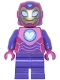 Minifig No: sh1144  Name: Ironheart - Magenta Armor